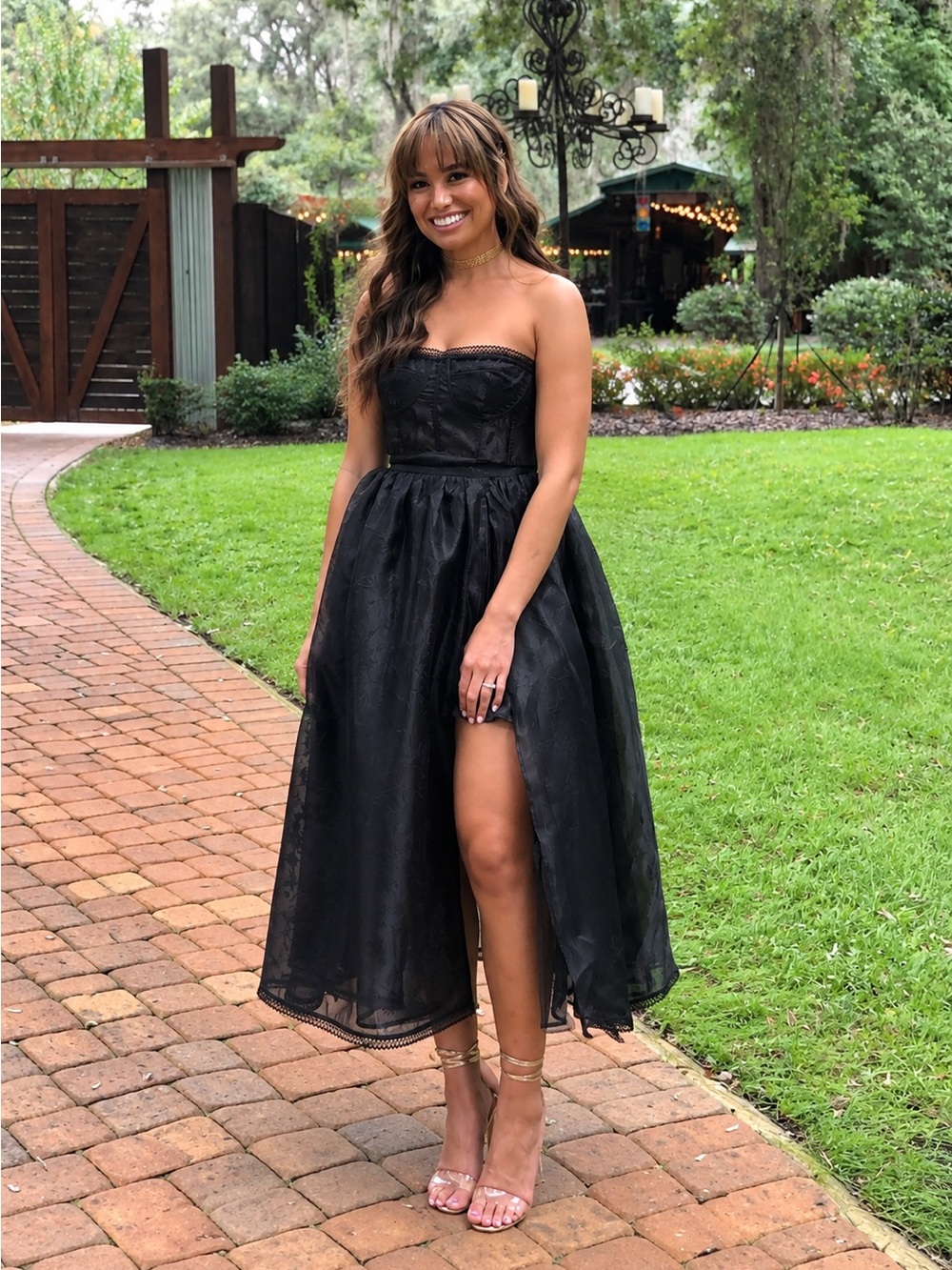 NBD Black Strapless High-Low Party Dress